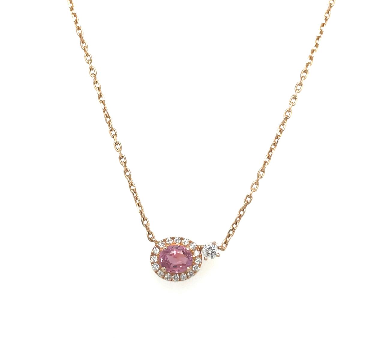 Rose Sapphire Diamond Necklace