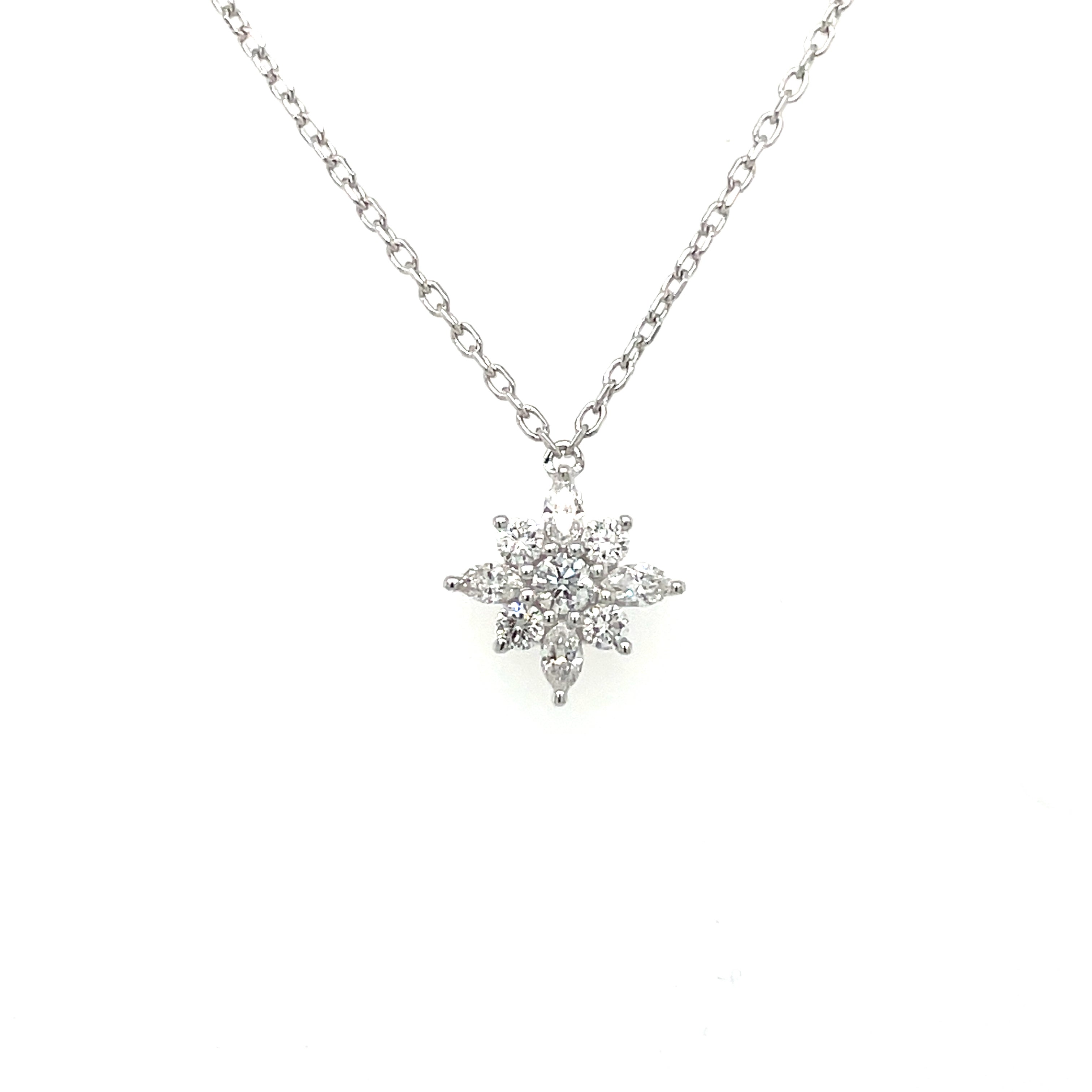 Snow Flake Diamond Necklace