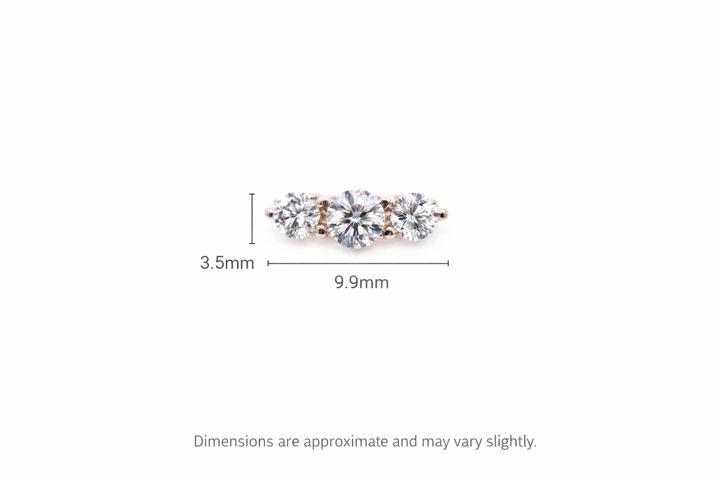 Three Diamonds Stones Earrings