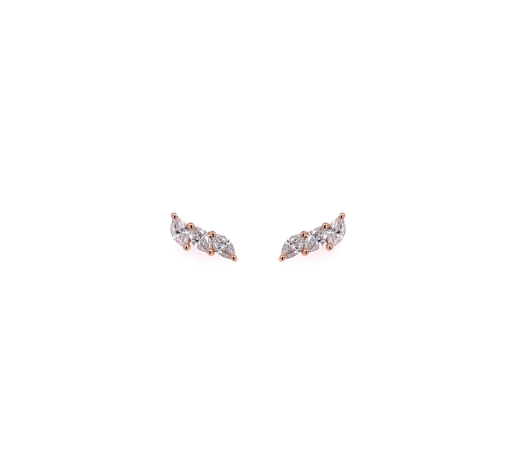 Three Marquise Diamonds Earrings