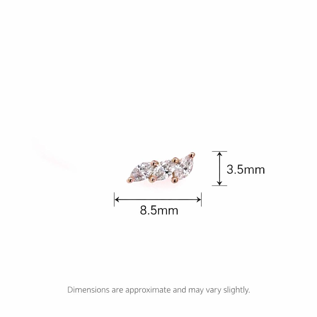 Three Marquise Diamonds Earrings