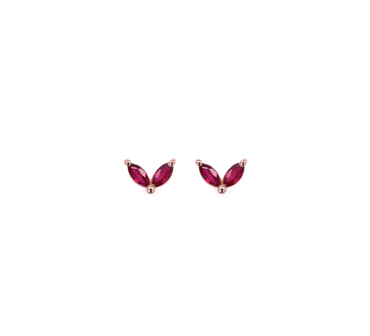 Double Marquise Ruby Studs