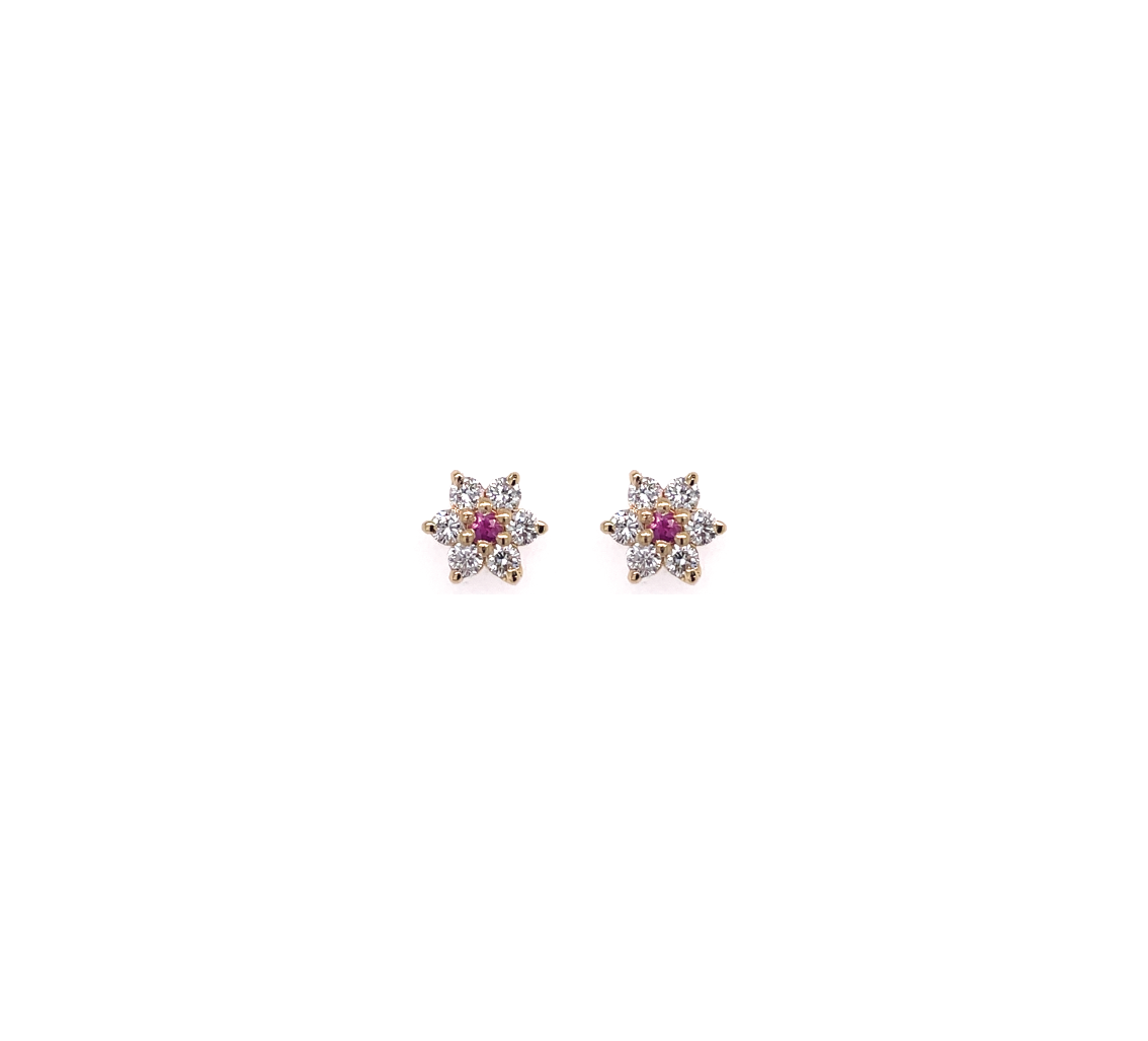 Diamond Flowers Earrings