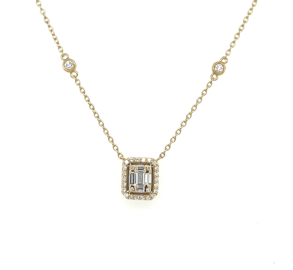 Emerald Illusion Camouflage Diamond Necklace