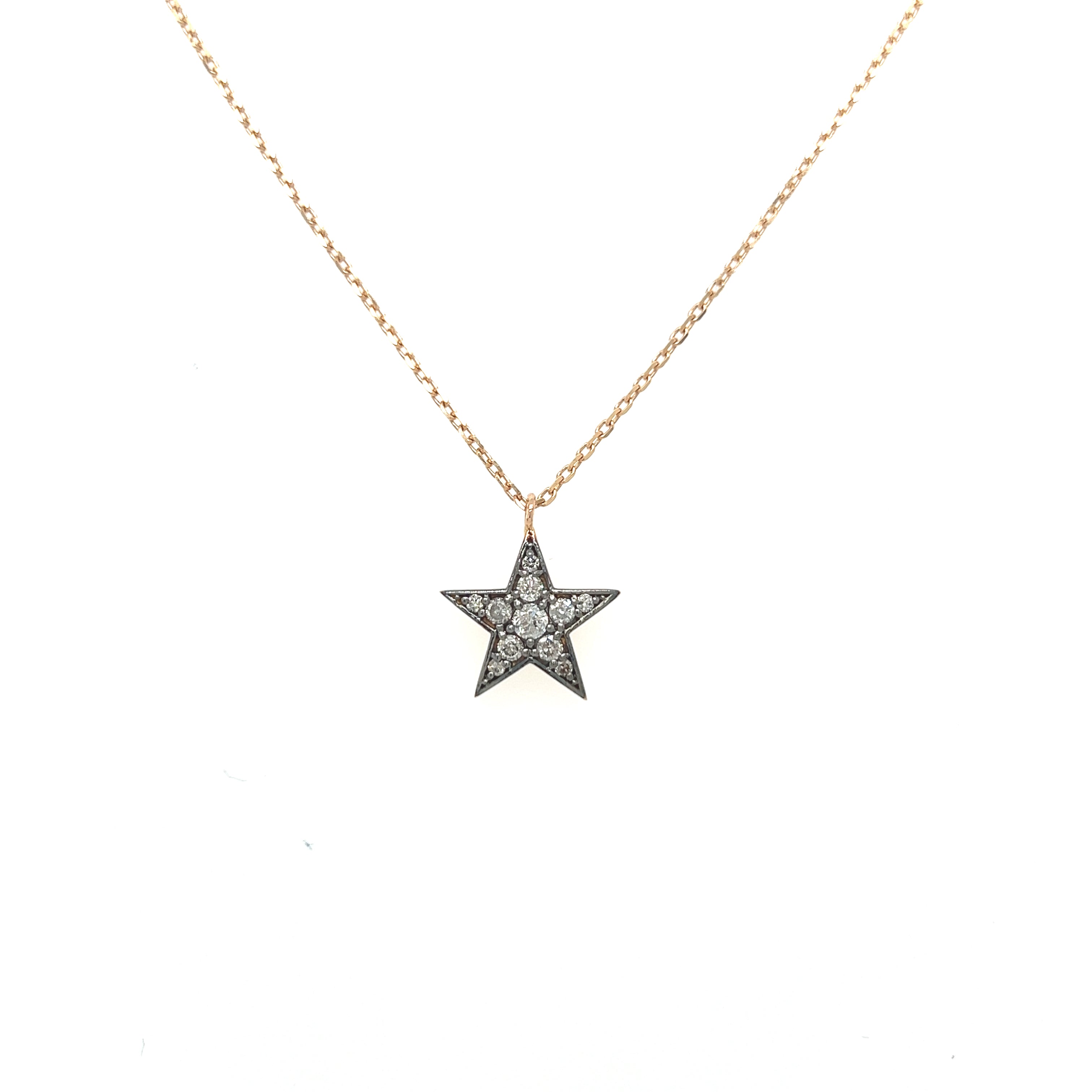 Grey Diamonds Star Necklace