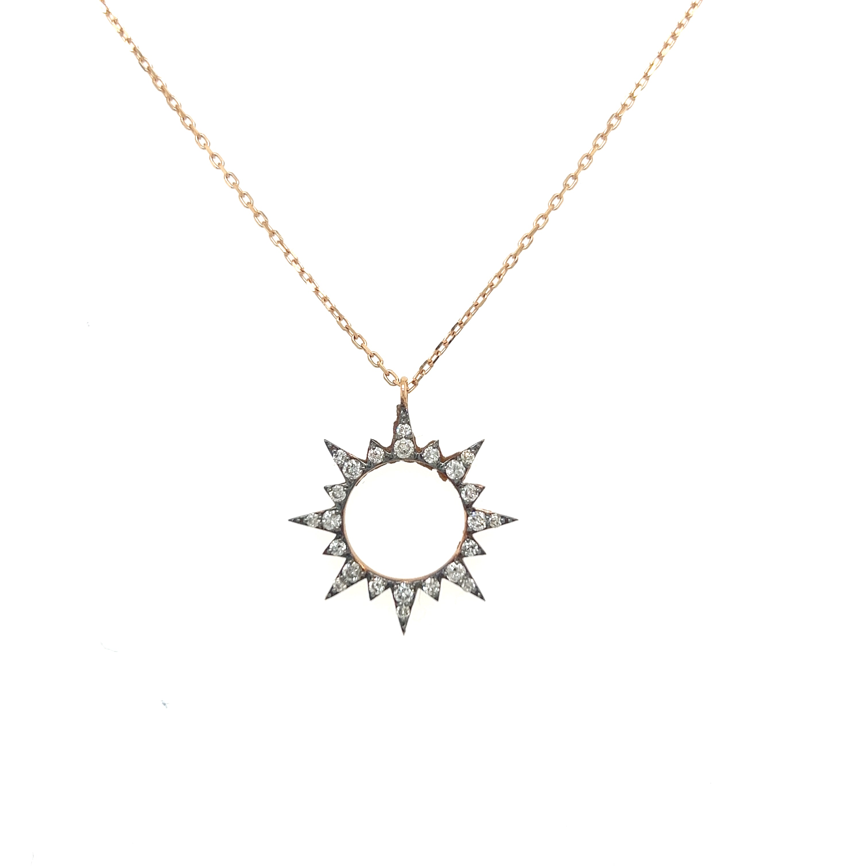 Grey Diamonds Sun Necklace