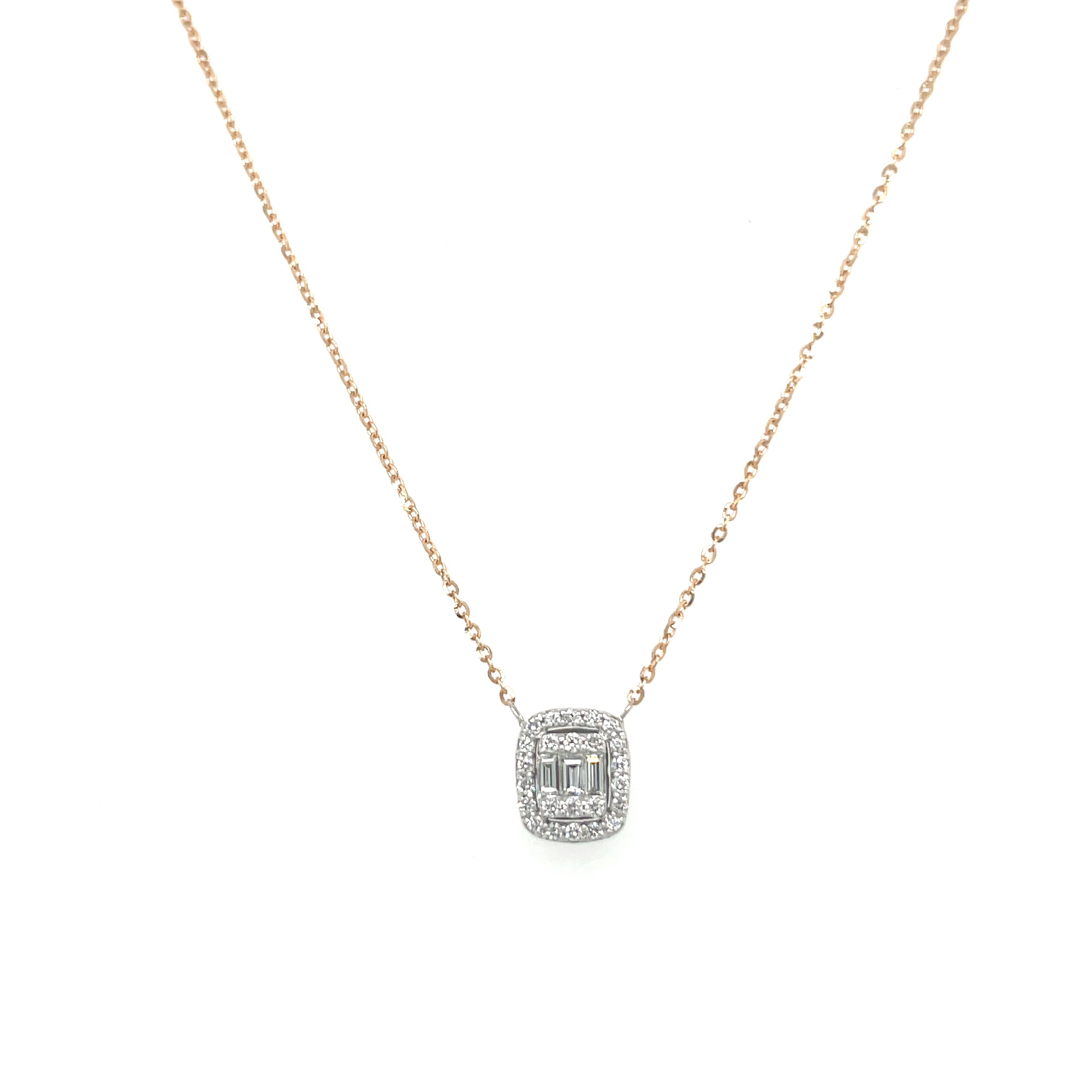 Emerald Cut Diamond Pendant Necklace