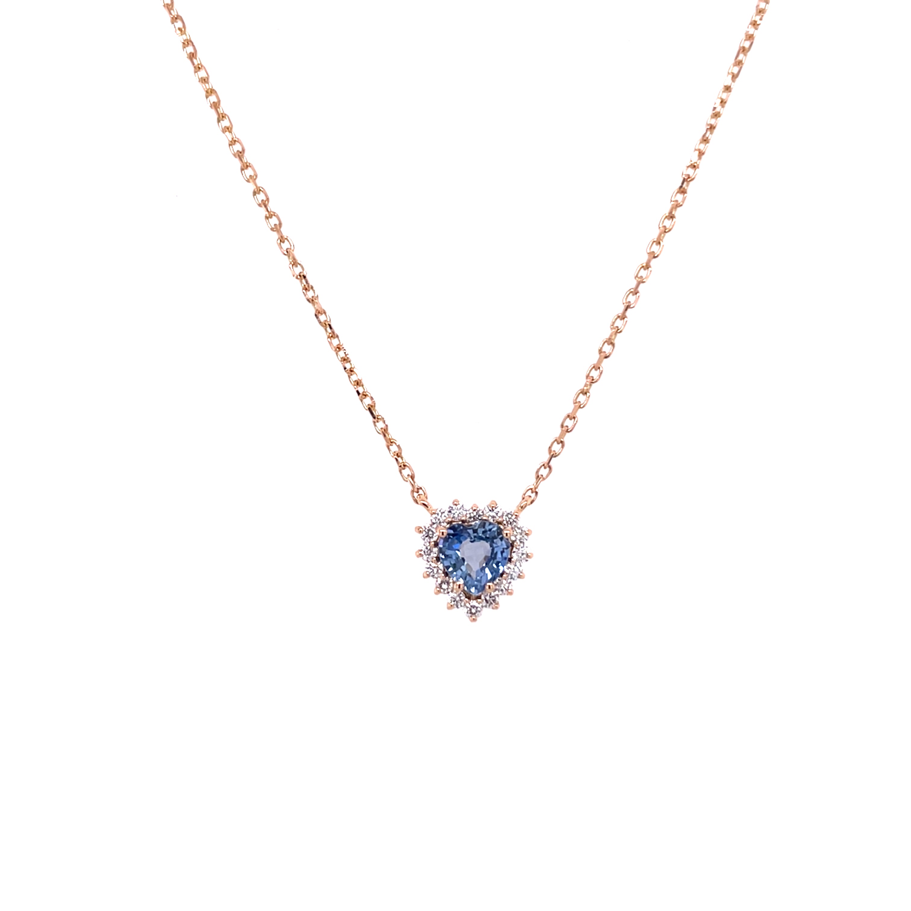 Sapphire Heart Diamond Necklace