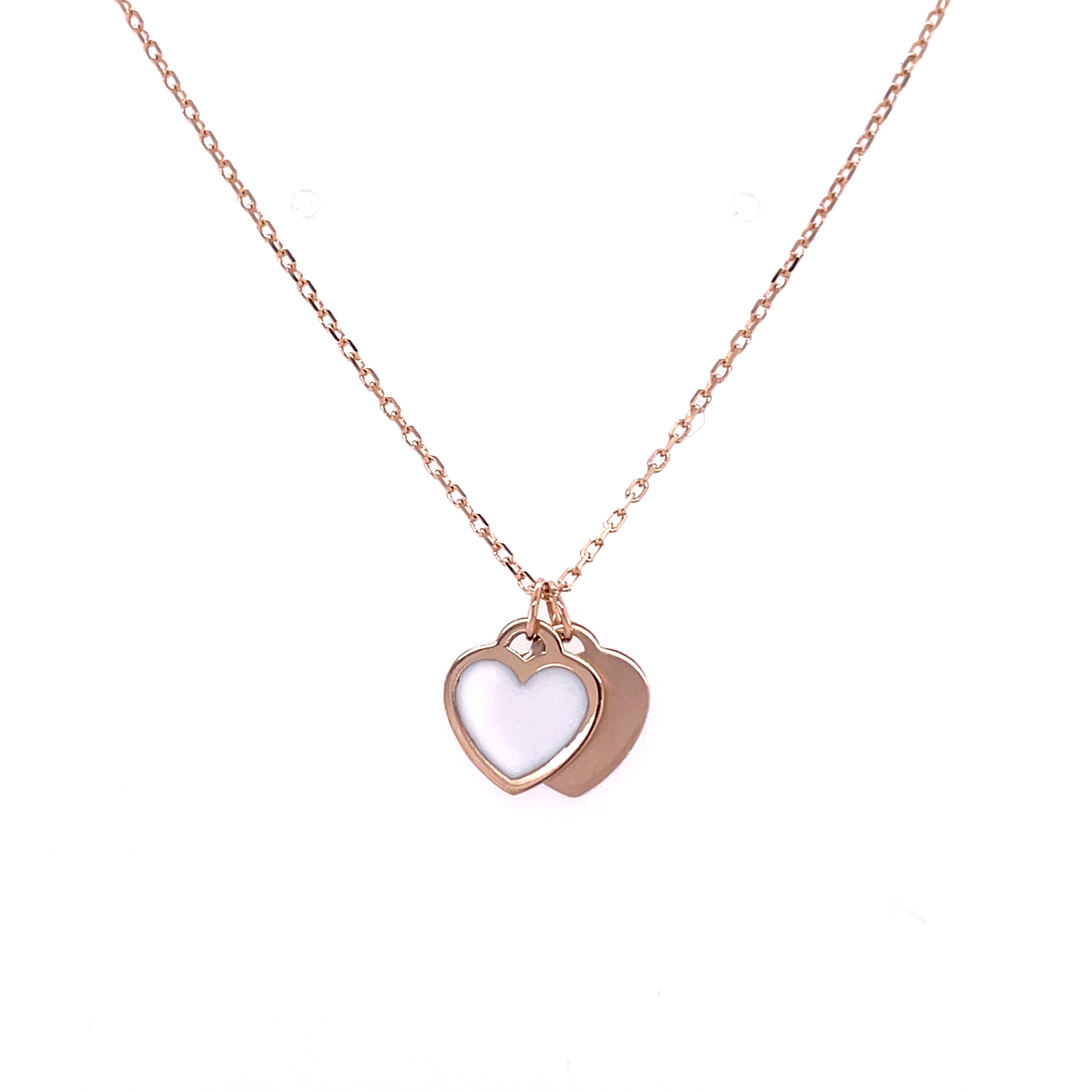 Two Hearts One Enamel Necklace