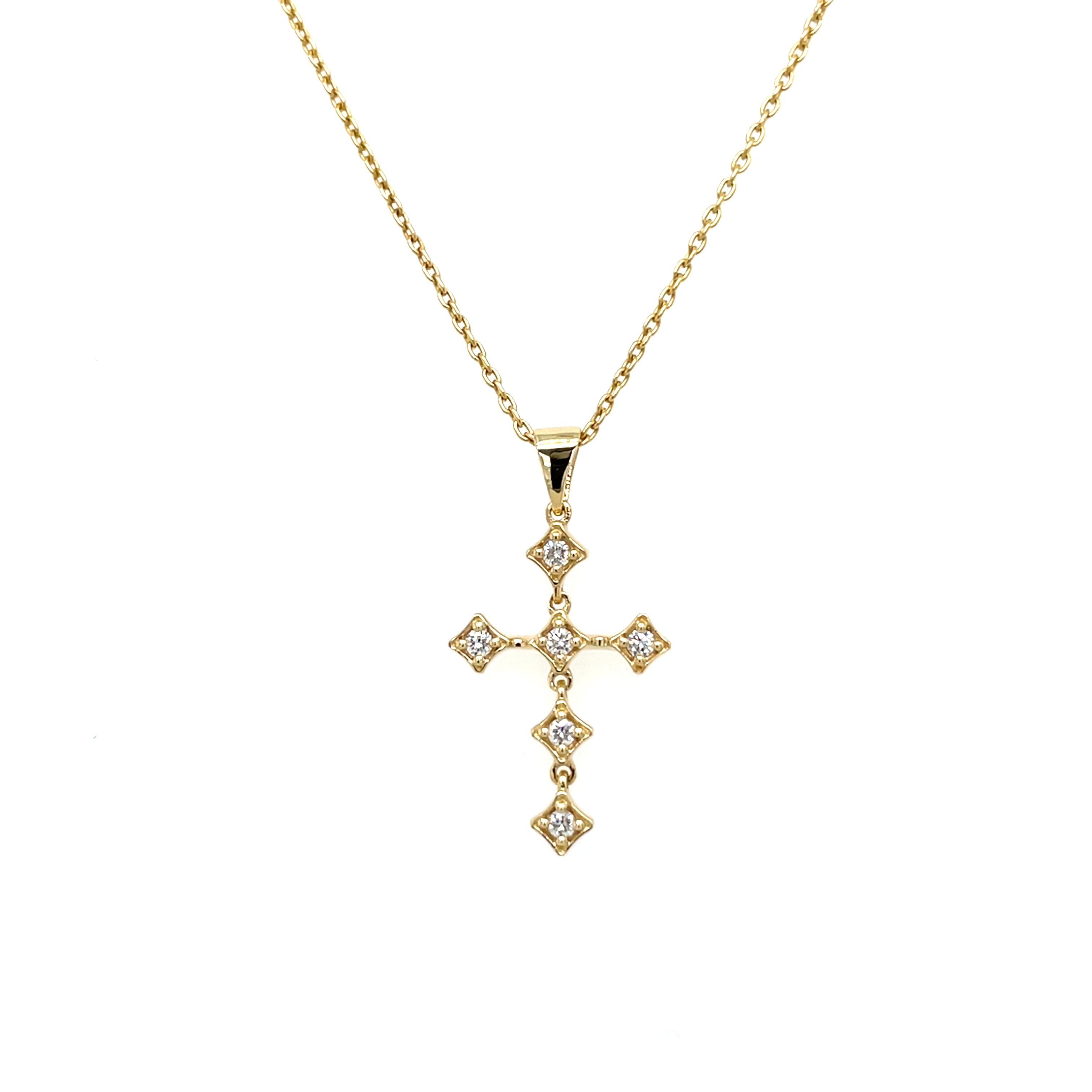 Diamond Cross Motion Necklace