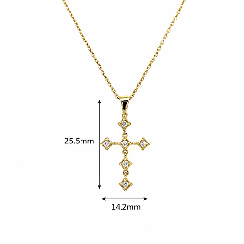 Diamond Cross Motion Necklace
